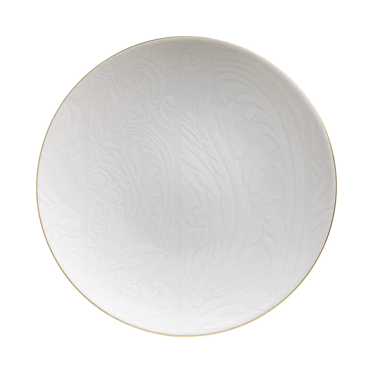 Jl Coquet Indian print, white on white with gold trim - 29 cm plate - 11.4 in SKU: AGO1002BBA106