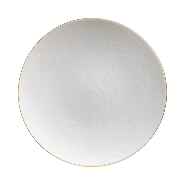 Jl Coquet Indian print, white on white with gold trim - 29 cm plate - 11.4 in SKU: AGO1002BBA106