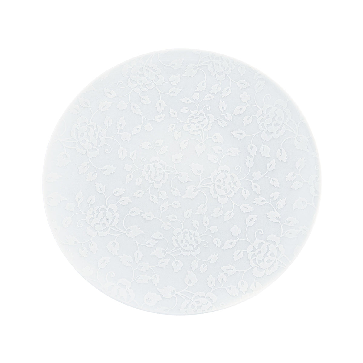 Jl Coquet THISTLES White on white - Flat plate - 10.6 in SKU: AGO1034BB0016