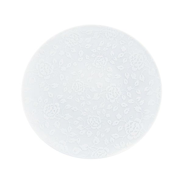 Jl Coquet THISTLES White on white - Flat plate - 10.6 in SKU: AGO1034BB0016