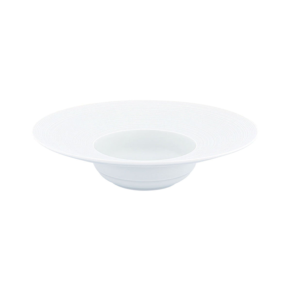 Jl Coquet HEMISPHERE Satin White - Large Rimmed Deep Plate - 10.4 in SKU: HEM1023BS0000