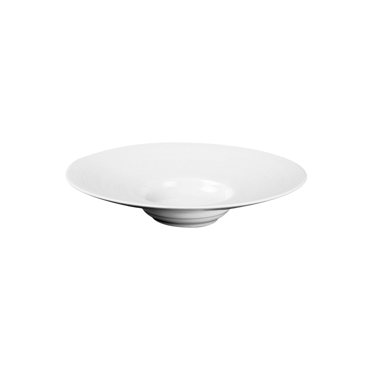 Jl Coquet HEMISPHERE Satin White - Deep Plate with Rim MM - 9.1 in SKU: HEM1024BS0000