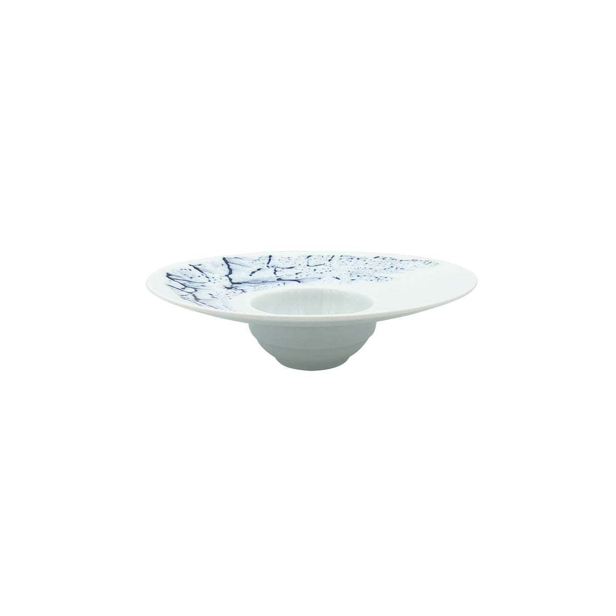 JL Coquet  BLUE IMPRESSION - Assiette creuse ? aile PM 7.48 Inch SKU: HOR1026BIMPBLNC000