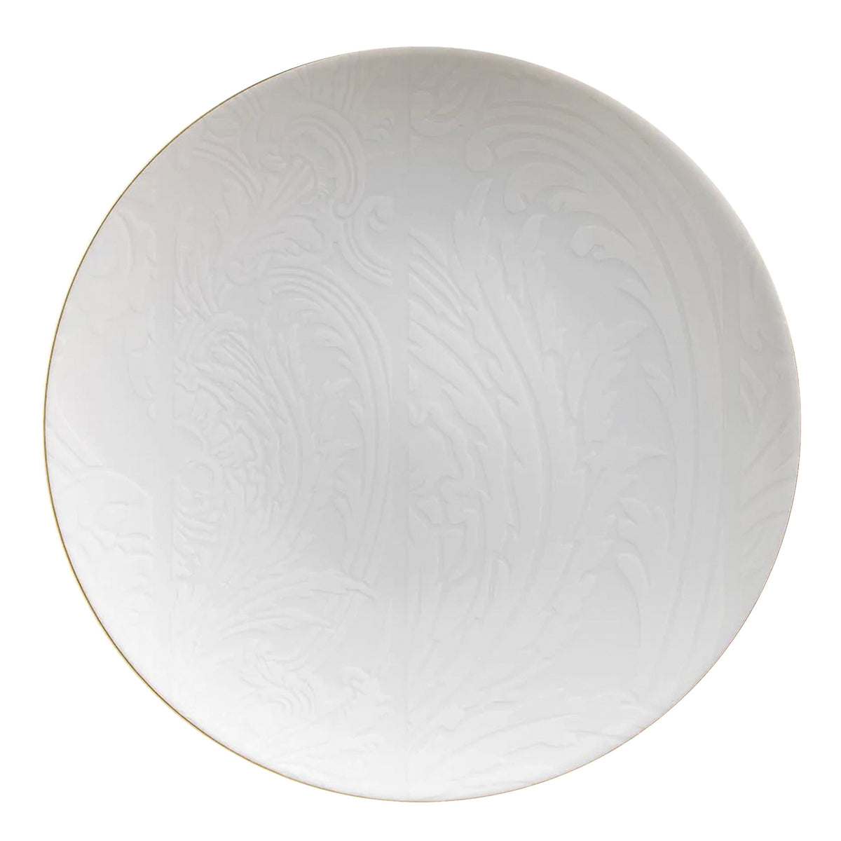 Jl Coquet Indian White on White with Gold Trim - Serving Plate - 12.6 in SKU: AGO1039BBA106