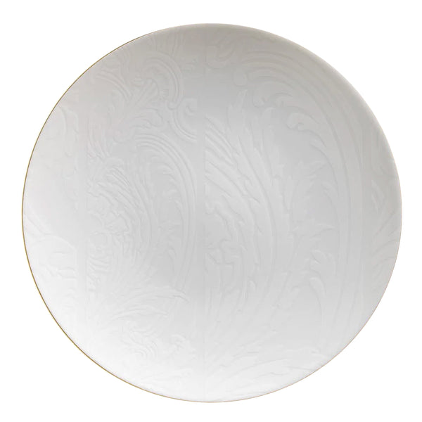 Jl Coquet Indian White on White with Gold Trim - Serving Plate - 12.6 in SKU: AGO1039BBA106