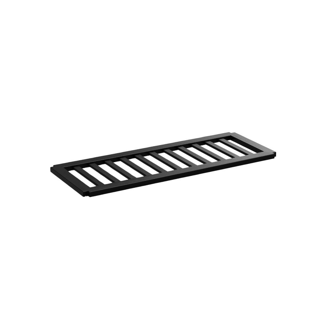 Craster Stak Shelving Unit - Black Slatted Shelf/Bridge & Brackets 1179 x 444 x 30 mm / 46.42 x 17.48 x 1.18 in SKU: SV_MOD21_SLTSHOB