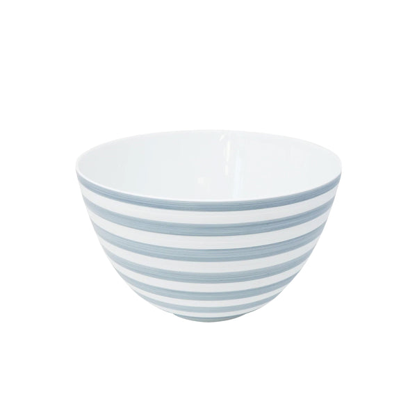Jl Coquet HEMISPHERE Striped Storm Blue - Medium Salad Bowl - 8.5 in SKU: HEM5054BS0072