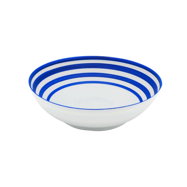 Jl Coquet HEMISPHERE Striped Royal Blue - Large Salad Bowl - 7.7 in SKU: HEM2013BS0094