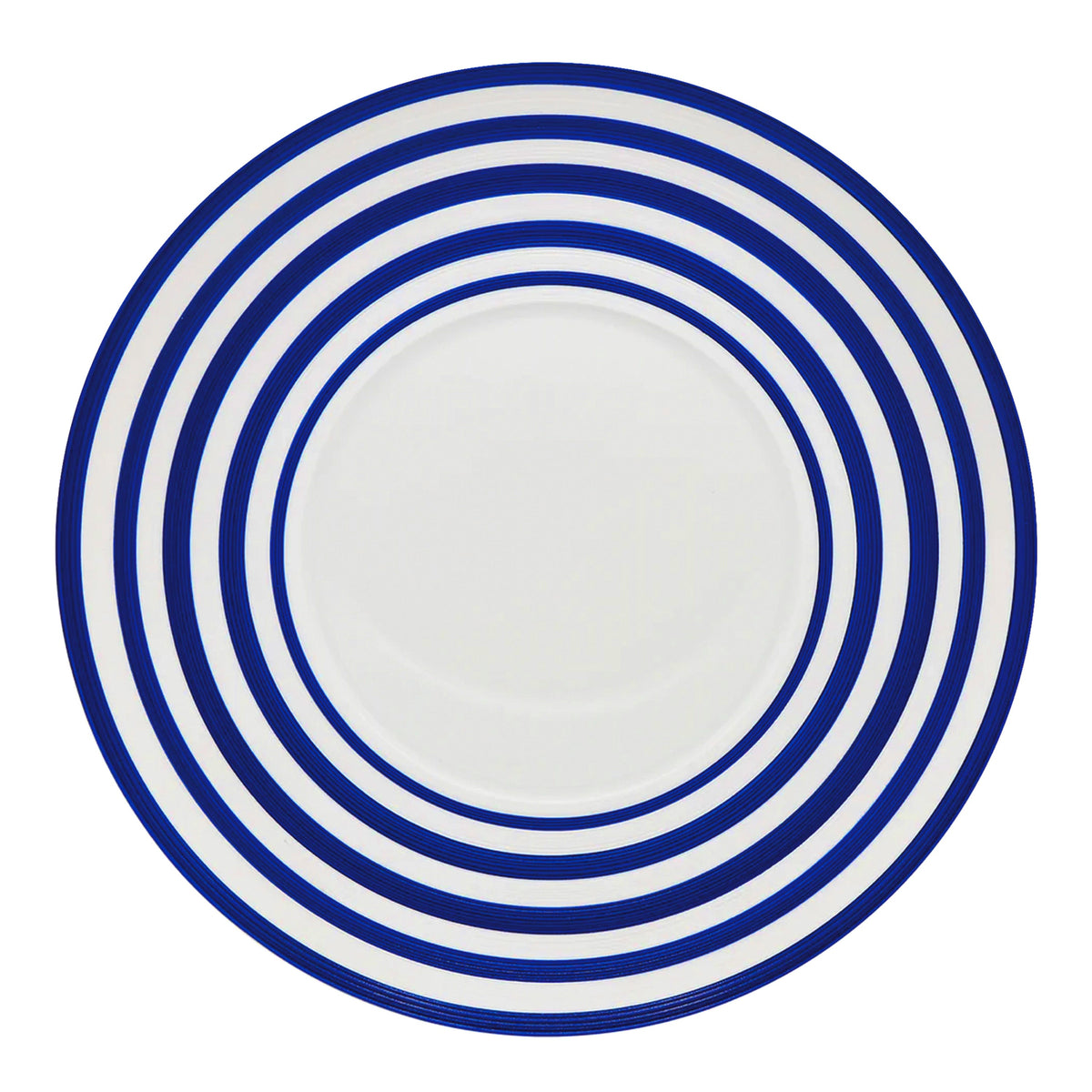 Jl Coquet HEMISPHERE Striped Royal Blue - Serving Plate - 12.6 in SKU: HEM1039BS0094