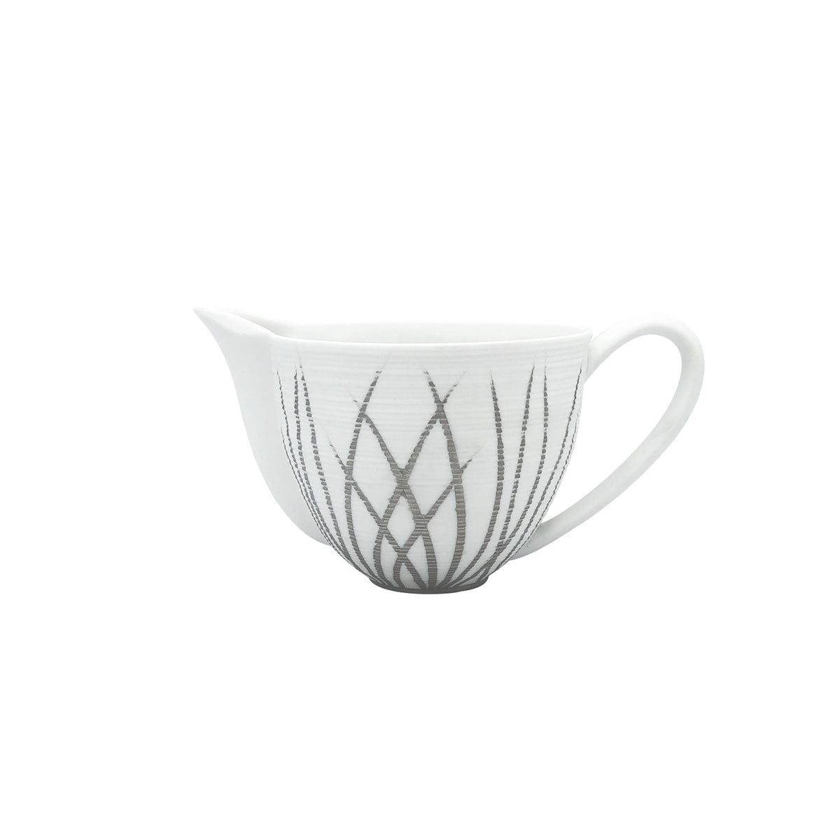Jl Coquet HEMISPHERE Tundra Platinum - Small Creamer with Handle - 5.1 fl oz SKU: HEM4031BSP033