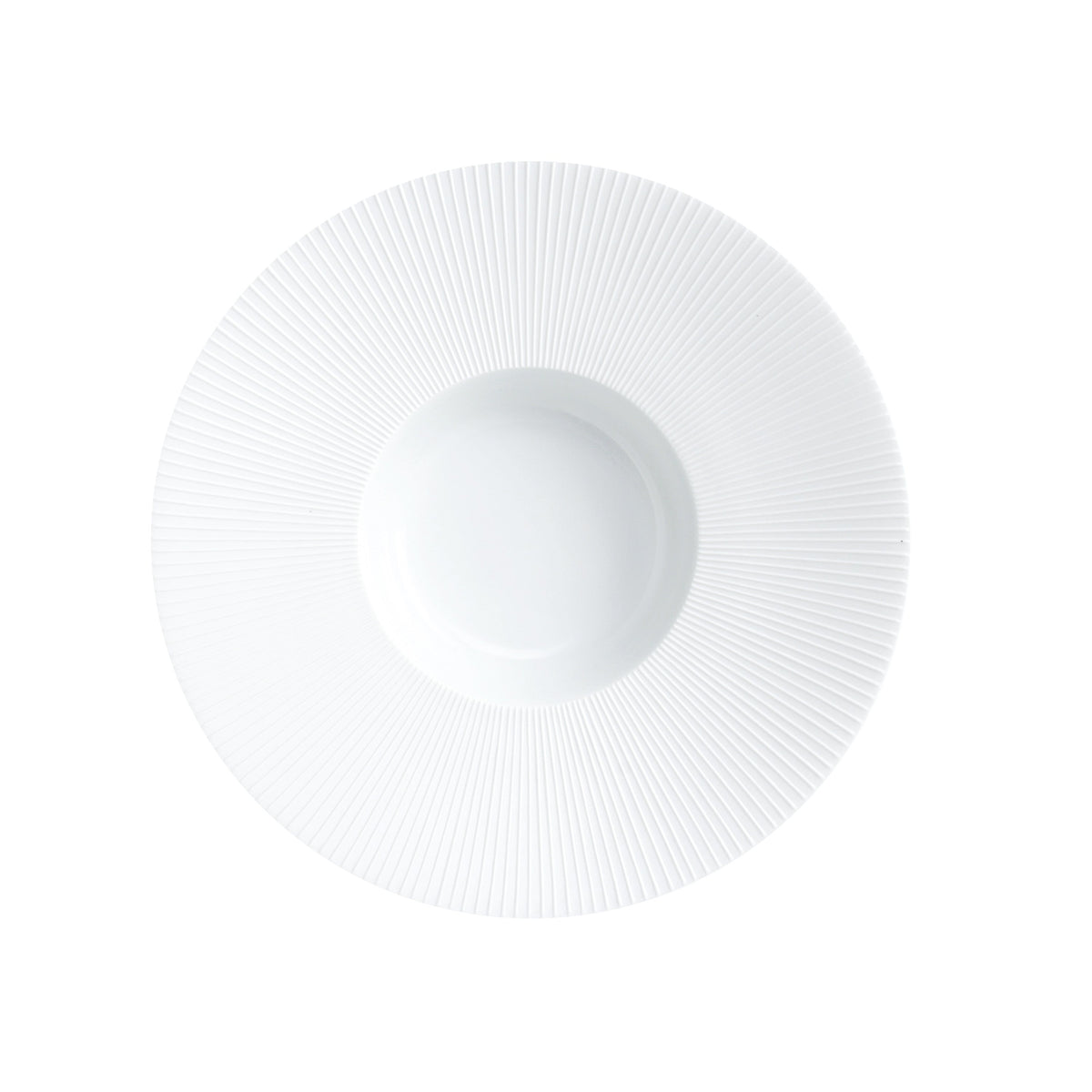 Jl Coquet BOLERO Satin White - Large Rimmed Soup Plate - 10.2 in SKU: BOL1023BS0000