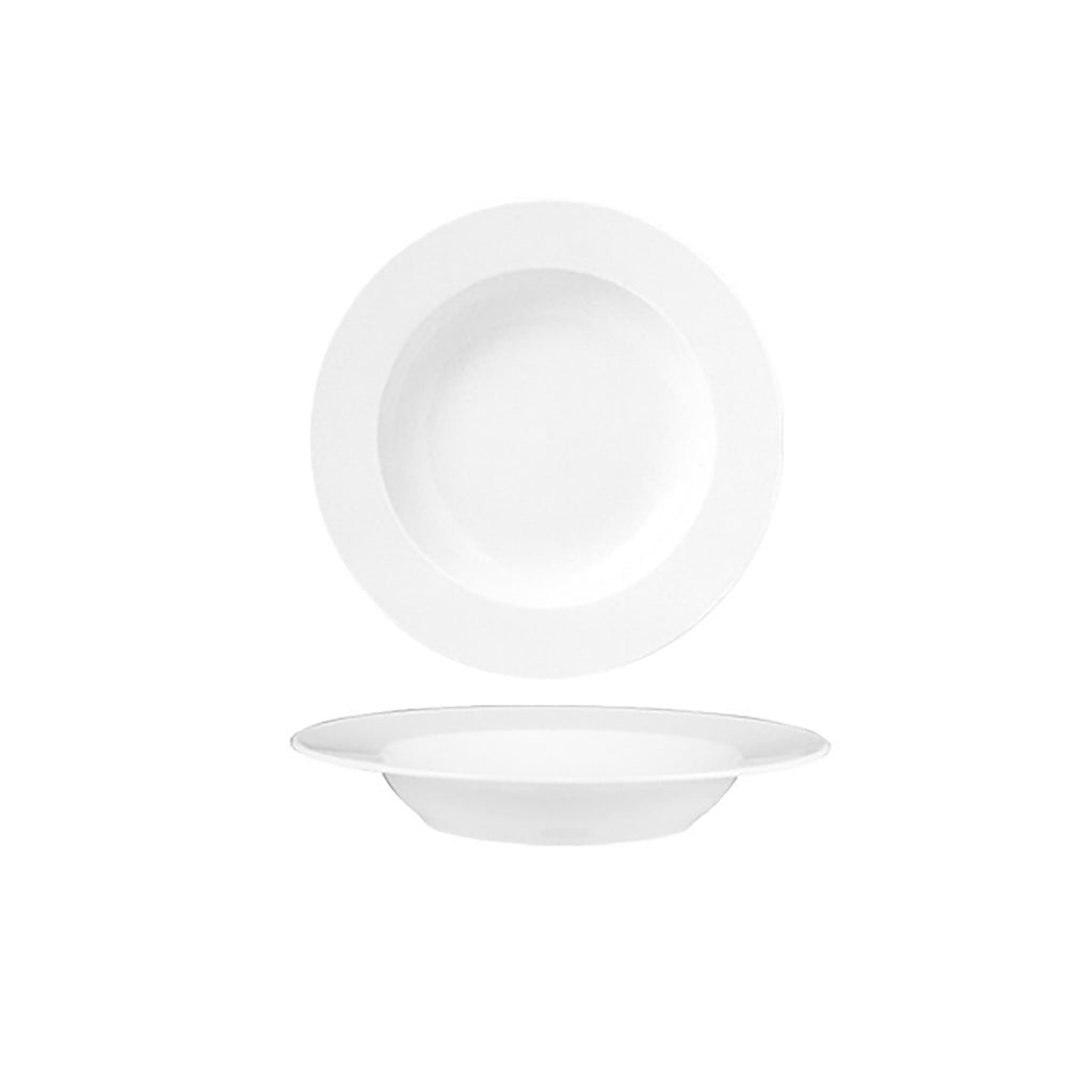 Turgla Delta dia.10.5Inch  h:1.75Inch  19 oz. Round White Porcelain Bowl SKU: D127CK00