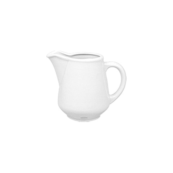 Turgla Delta dia.3.5Inch  h:2.75Inch  3 oz. Round White Porcelain Creamer SKU: DO01SU00