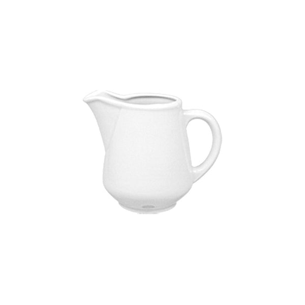 Turgla Delta dia.4.5Inch  h:3.5Inch  6 oz. Round White Porcelain Creamer SKU: DO02SU00