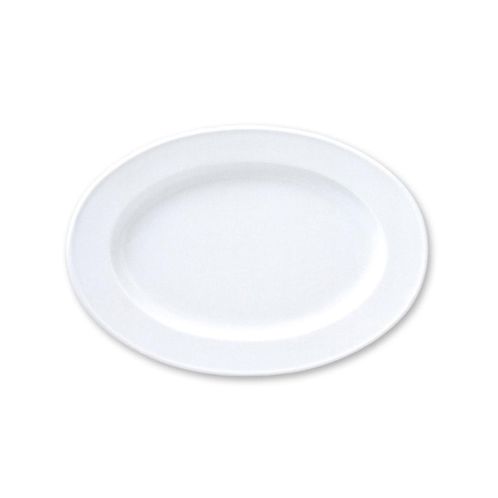 Turgla Delta 13Inch  x 9Inch  x h:1.25Inch  Oval White Porcelain Platter SKU: DO34KY00