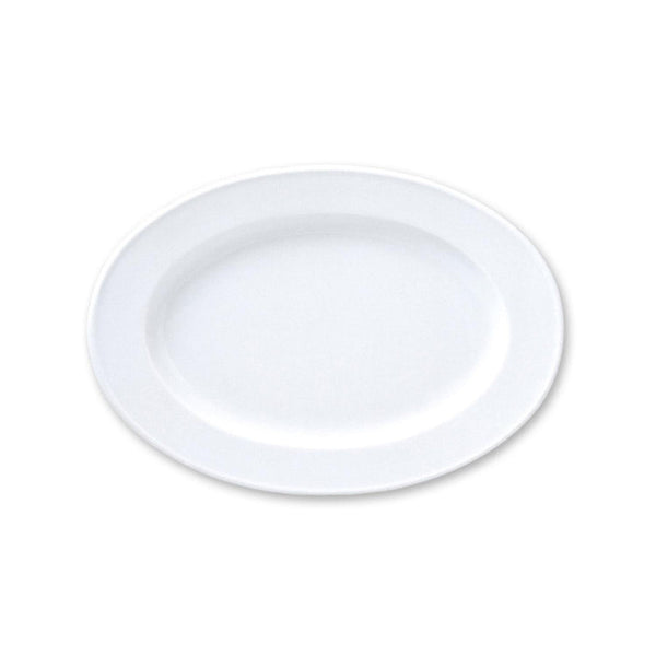 Turgla Delta 13Inch  x 9Inch  x h:1.25Inch  Oval White Porcelain Platter SKU: DO34KY00