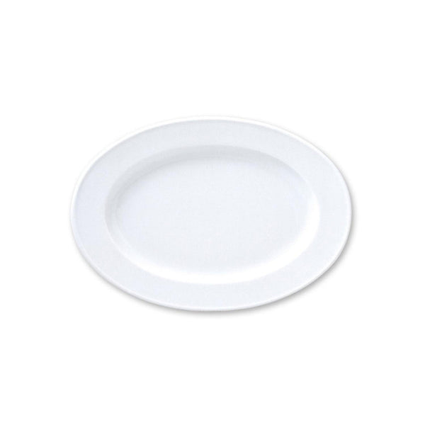 Turgla Delta 15.25Inch  x 10.5Inch  x h:1.5Inch  Oval White Porcelain Platter SKU: DO39KY00