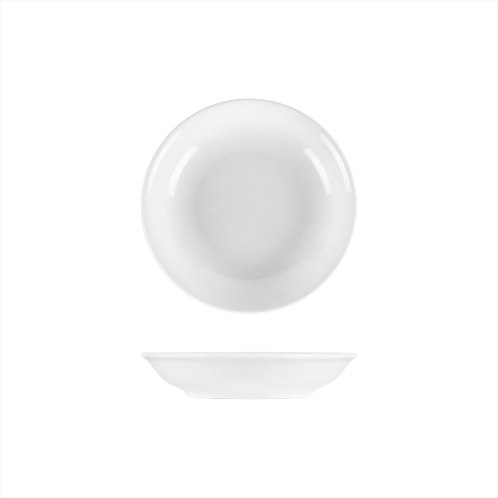 Turgla Delta-Coupe dia.8Inch  h:1.5Inch  18 oz. Round White Porcelain Deep Plate SKU: EO20CK00