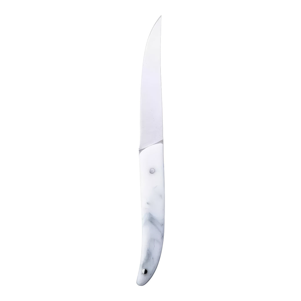 Turgla Flatware Accessories 9.25Inch  White Stainless Steel Steak Knife SKU: ETE776-MW