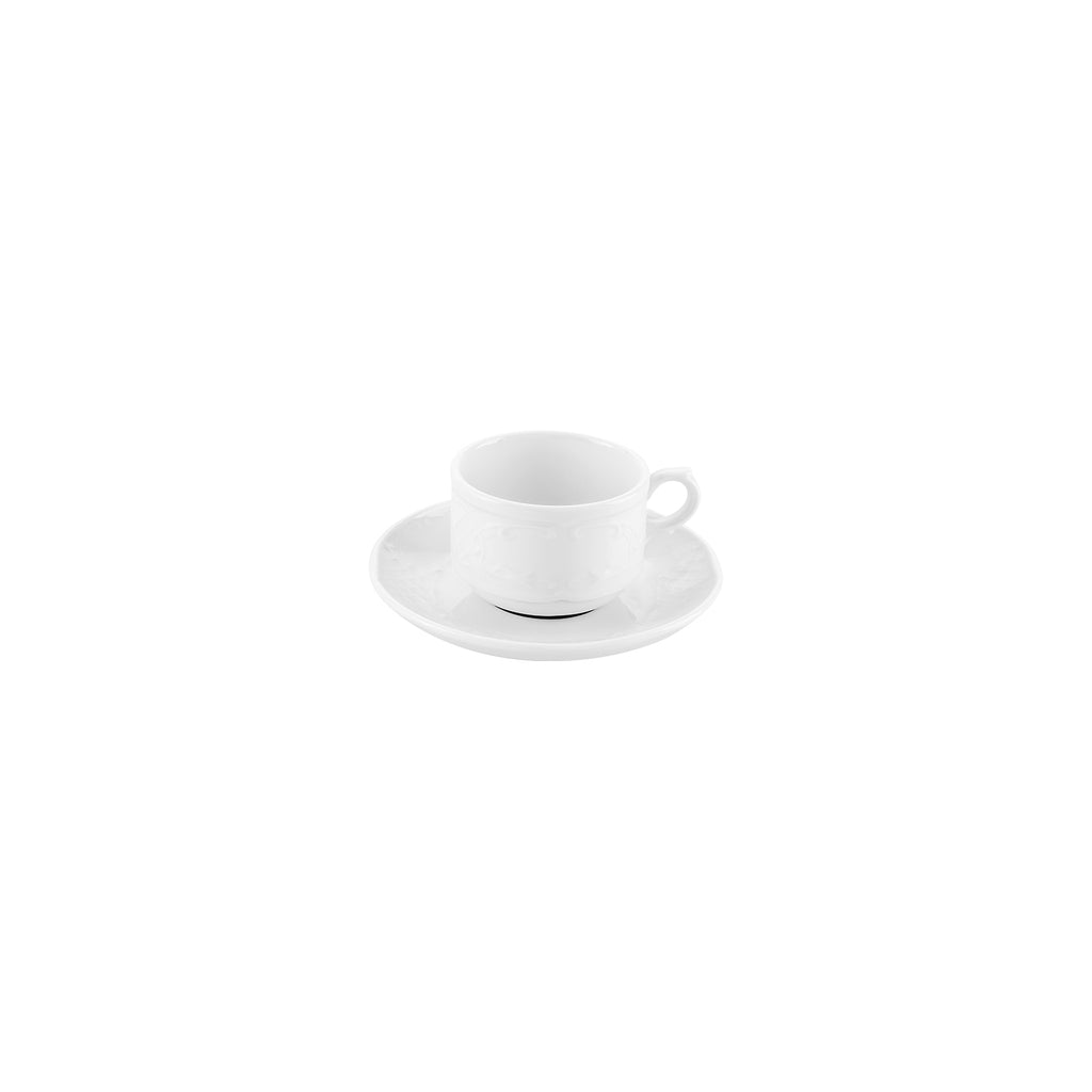 Turgla Flora dia.3.5Inch  h:2.25Inch  8 oz. Round White Porcelain Cup SKU: FLO014C00