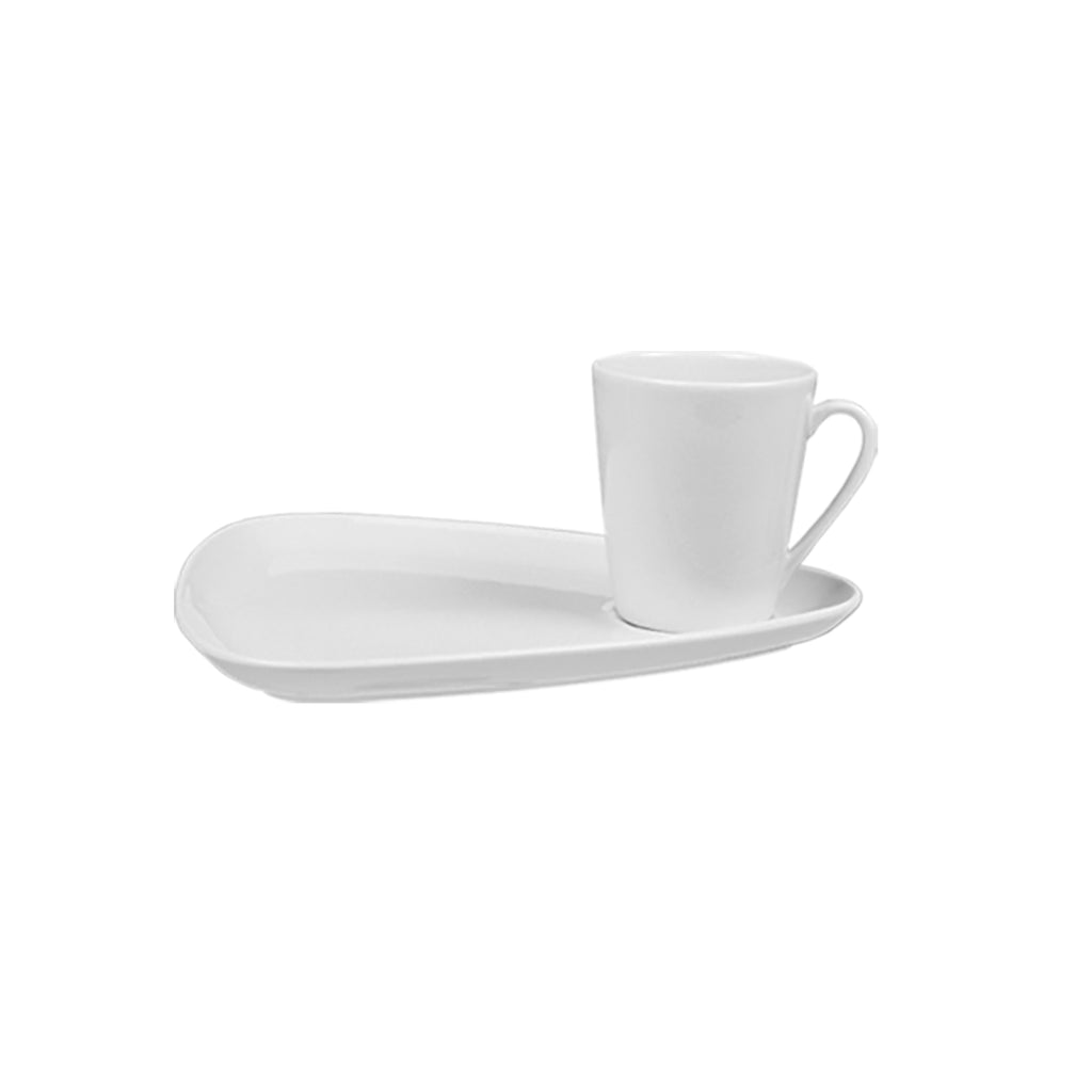 Turgla Delta-Coupe 8.75Inch  x 10Inch  Triangle White Porcelain Plate SKU: GR25IKT00