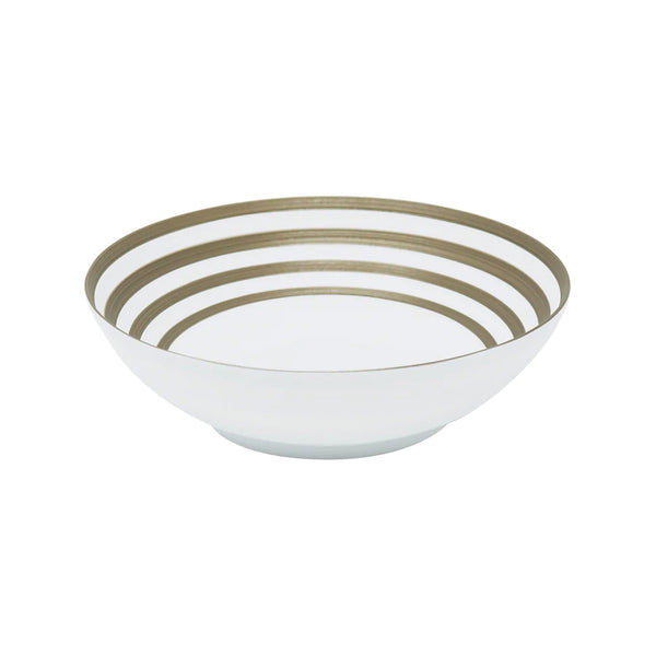 Jl Coquet HEMISPHERE Striped Metallic Grey - Large Salad Bowl - 7.7 in SKU: HEM2013BS0045