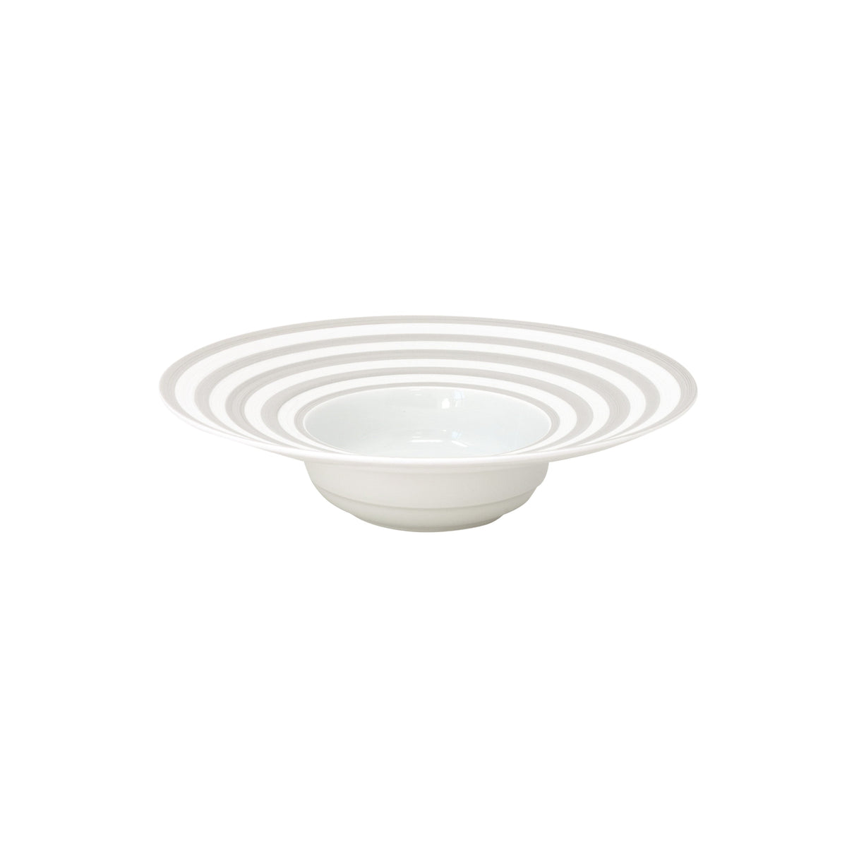 Jl Coquet HEMISPHERE Striped Grey - Deep plate with rim MM - 9.1 in SKU: HEM1024BS0079