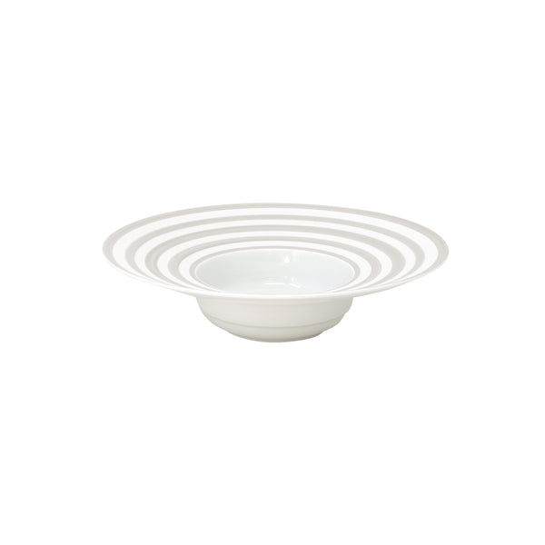 Jl Coquet HEMISPHERE Striped Grey - Deep plate with rim MM - 9.1 in SKU: HEM1024BS0079