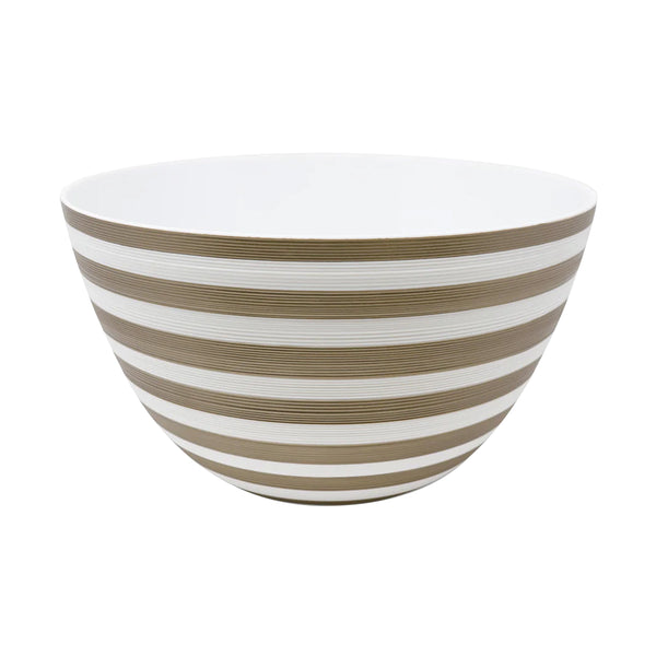 Jl Coquet HEMISPHERE Striped Metallic Grey - Maxi Salad Bowl - 9.8 in SKU: HEM5053BS0045
