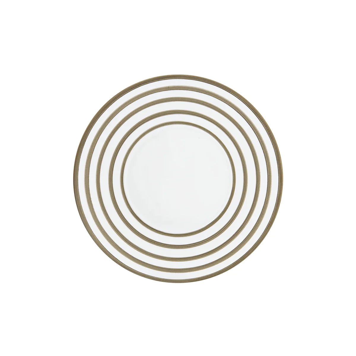 Jl Coquet HEMISPHERE Striped Metallic Grey - Dessert Plate - 8.3 in SKU: HEM1028BS0045