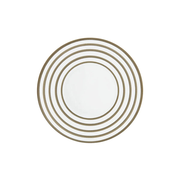 Jl Coquet HEMISPHERE Striped Metallic Grey - Dessert Plate - 8.3 in SKU: HEM1028BS0045