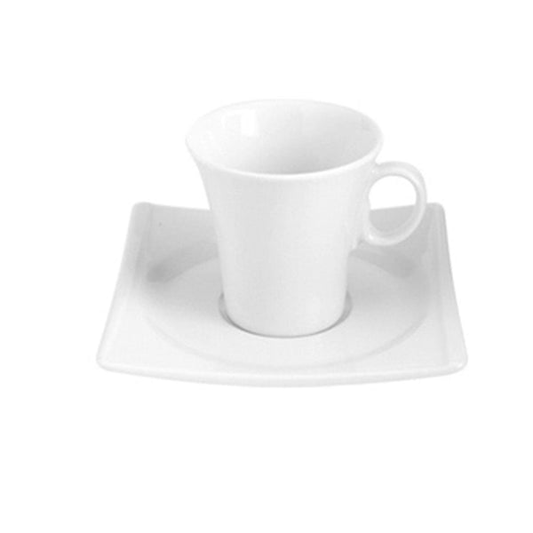 Turgla Hong Kong 5.5Inch  x 5.5Inch  Square White Porcelain Saucer SKU: HKG01CT00