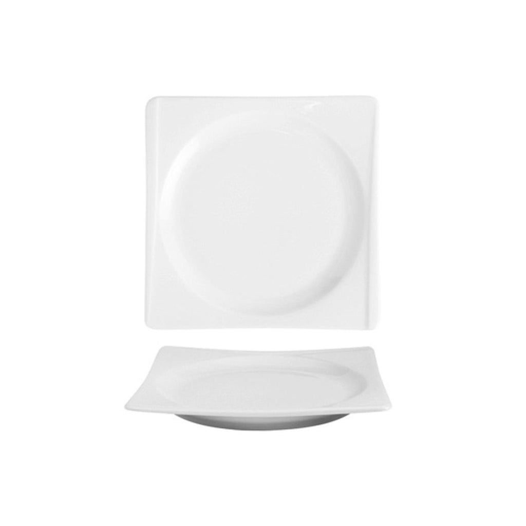 Turgla Hong Kong 7Inch  x 7Inch  Square White Porcelain Plate SKU: HKG25DU00
