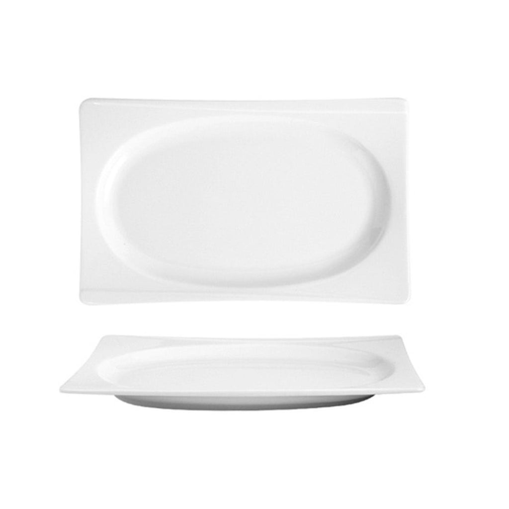 Turgla Hong Kong 9.75Inch  x 6.25Inch  x h:1Inch  Rectangular White Porcelain Platter SKU: HKG25KY00