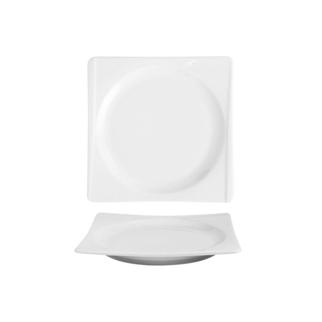 Turgla Hong Kong 10Inch  x 10Inch  Square White Porcelain Plate SKU: HKG36DU00