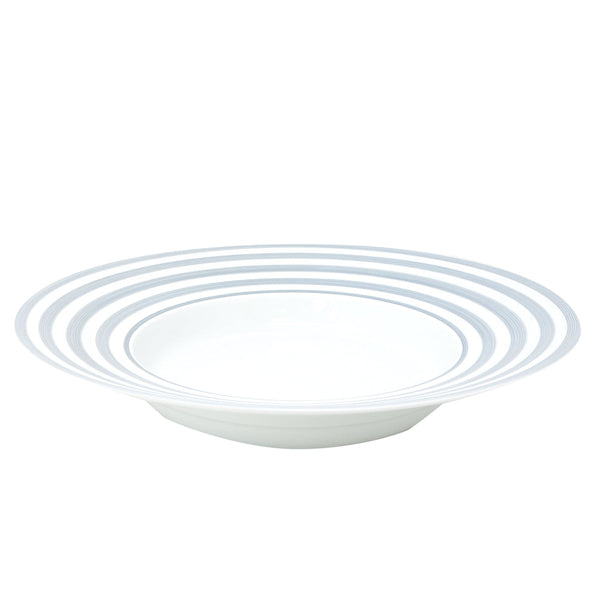 Jl Coquet HEMISPHERE Striped Storm Blue - Large Rimmed Soup Plate - 10.4 in SKU: HEM1023BS0072