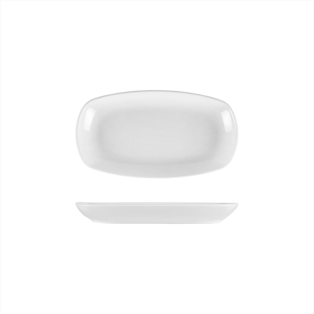 Turgla Delta-Coupe 9.25Inch  x 6.25Inch  x h:1Inch  Oval White Porcelain Platter SKU: KO24KY00
