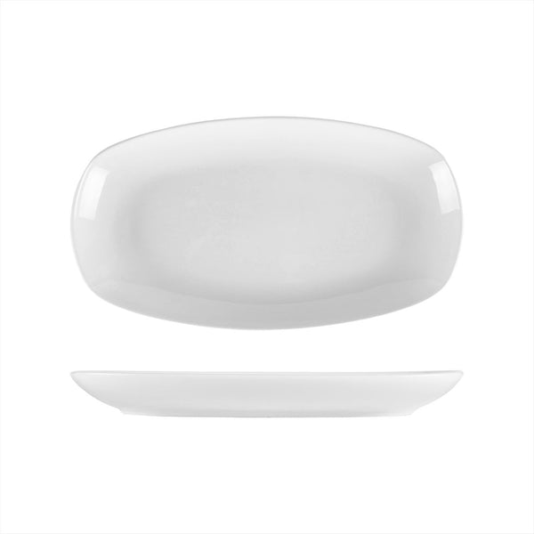Turgla Delta-Coupe 13.5Inch  x 7.5Inch  x h:1.5Inch  Oval White Porcelain Platter SKU: KO34KY00