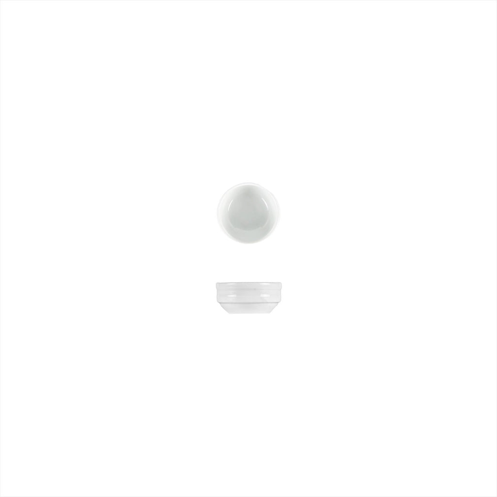 Turgla Lizbon dia.2.25Inch  h:1Inch  1 oz. Round White Porcelain Bowl SKU: LIZ06JK00