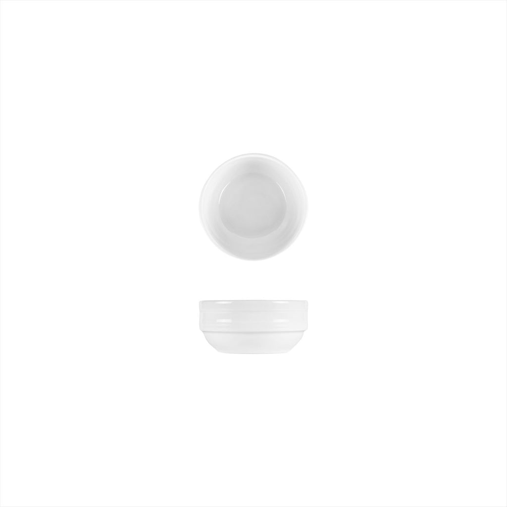 Turgla Lizbon dia.4Inch  h:1.75Inch  8 oz. Round White Porcelain Bowl SKU: LIZ10JK00