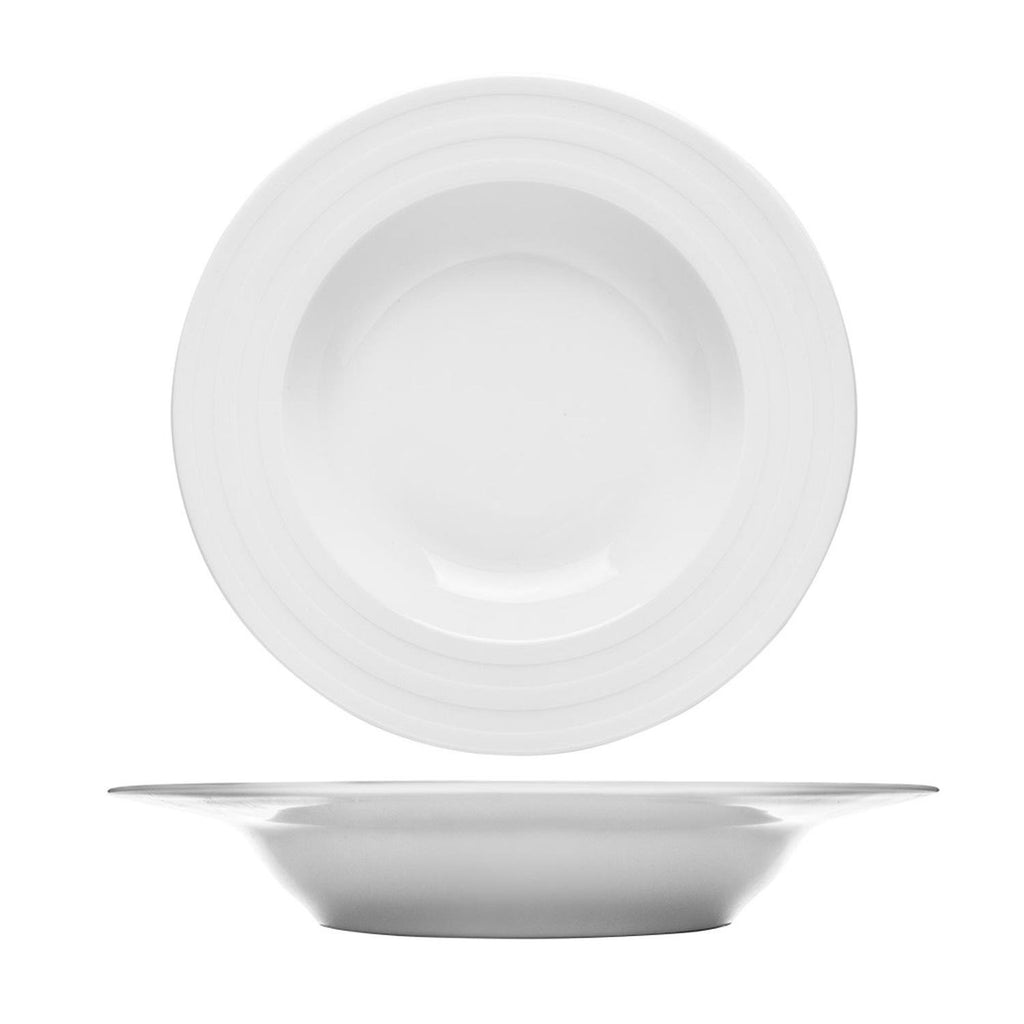 Turgla Lizbon dia.11.75Inch  h:2Inch  24 oz. Round White Porcelain Deep Plate SKU: LIZ30CK00