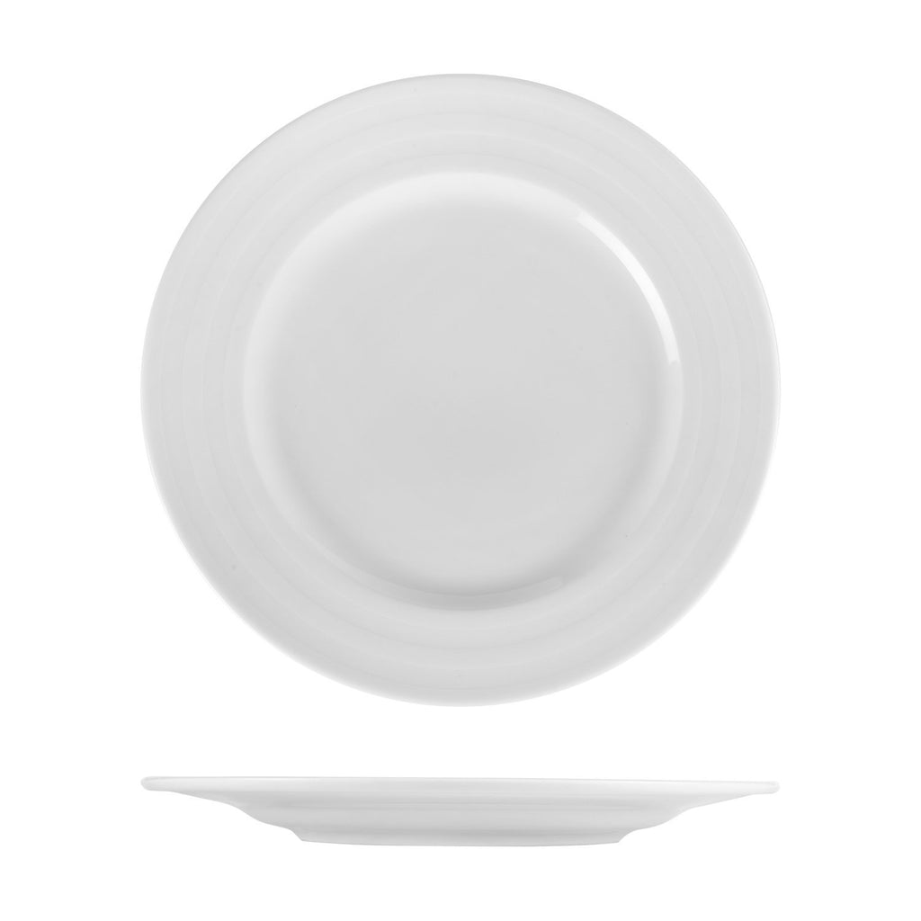 Turgla Lizbon dia.12.5Inch  Round White Porcelain Plate SKU: LIZ32DU00