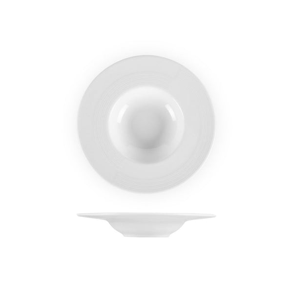 Turgla Madrid dia.8.75Inch  h:1.25Inch  6 oz. Round White Porcelain Bowl SKU: MDR22GCK00