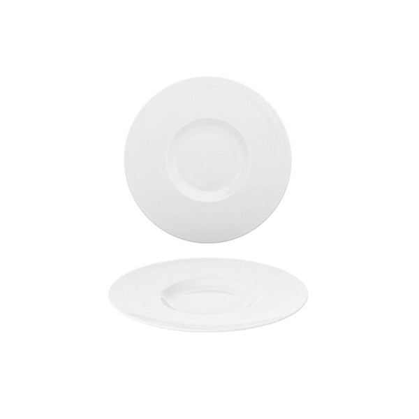 Turgla Madrid dia.11.25Inch  Round White Porcelain Plate SKU: MDR29GDU00