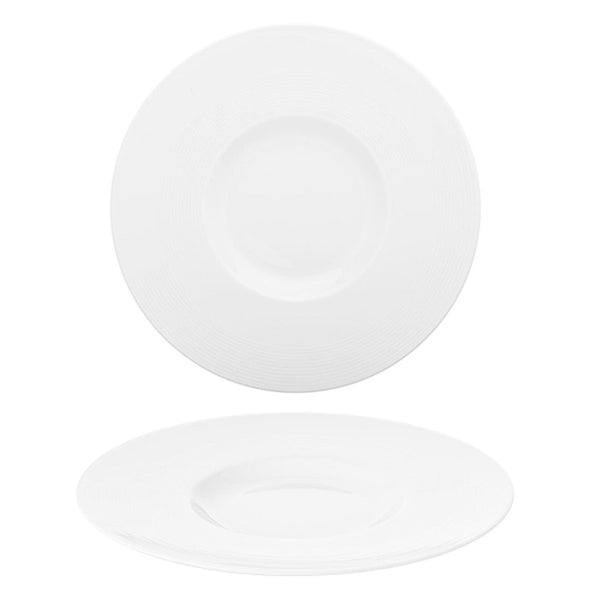 Turgla Madrid dia.12.25Inch  Round White Porcelain Plate SKU: MDR31GDU00