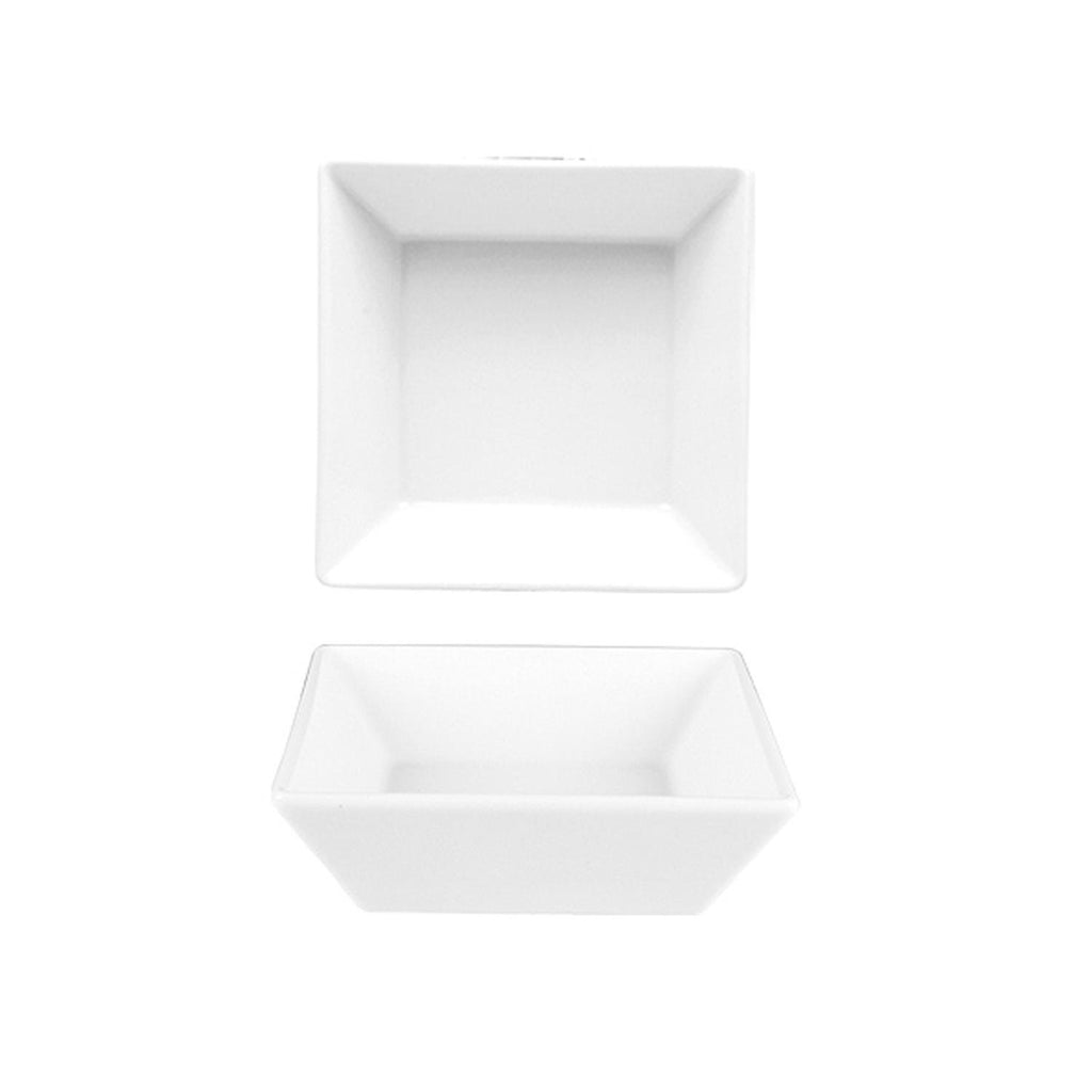 Turgla Merid 5.5Inch  x 5.5Inch  x h:1.75Inch  14 oz. Square White Porcelain Bowl SKU: MER19CK00