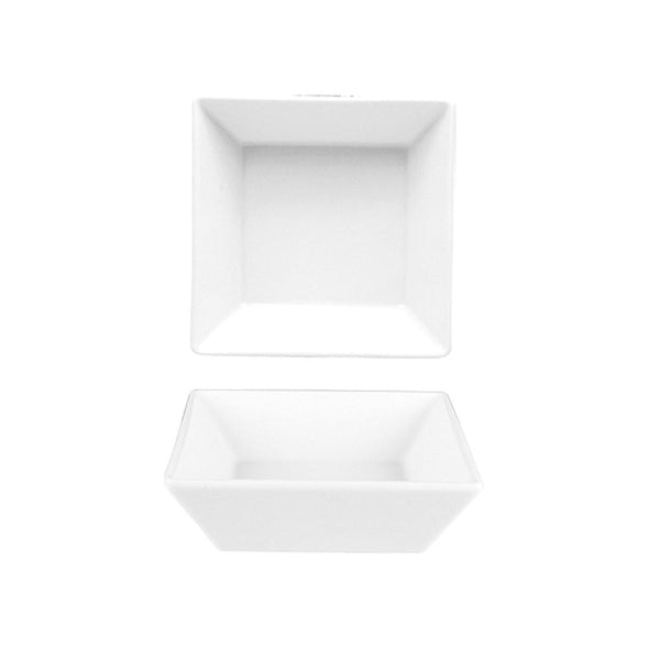 Turgla Merid 5.5Inch  x 5.5Inch  x h:1.75Inch  14 oz. Square White Porcelain Bowl SKU: MER19CK00