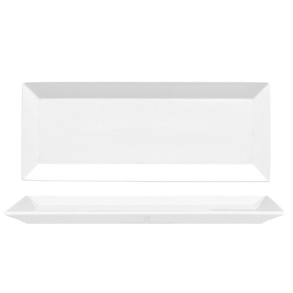 Turgla Merid 13.5Inch  x 5.5Inch  x h:0.75Inch  Square White Porcelain Platter SKU: MER34KY00