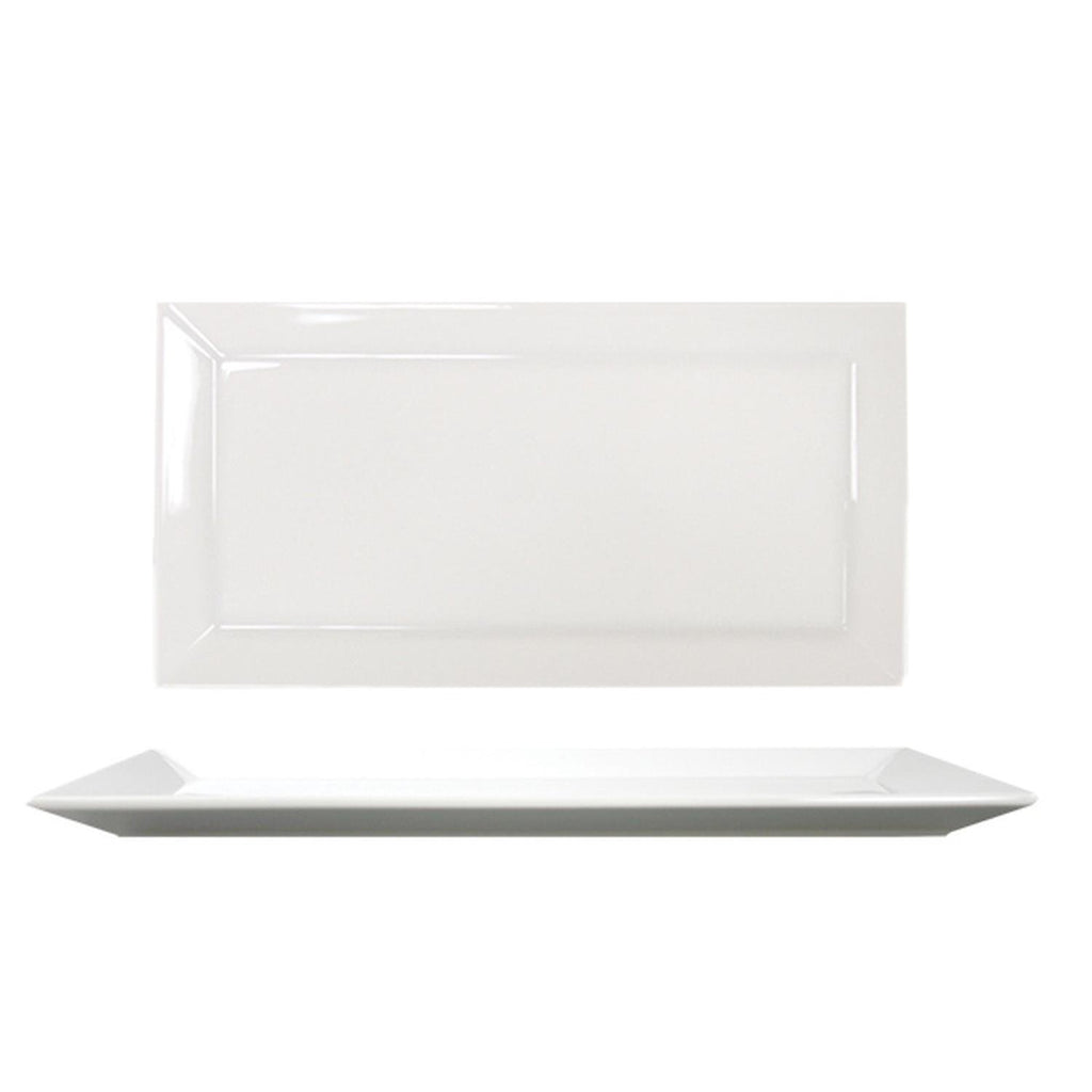 Turgla Merid 13.5Inch  x 7Inch  x h:0.75Inch  Rectangular White Porcelain Platter SKU: MER34X18KY00