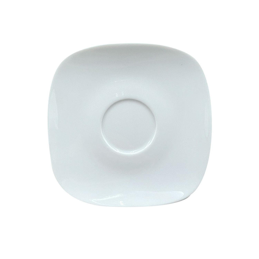 Turgla Mimoza 5.5Inch  x 5.5Inch  Square White Porcelain Saucer SKU: MMZ01CT00